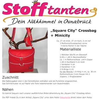 "Square City" Crossbag Schnittmuster